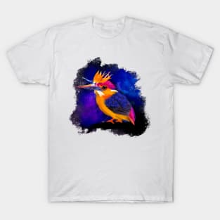 Dwarf Kingfisher + Bird of Paradise Flower T-Shirt